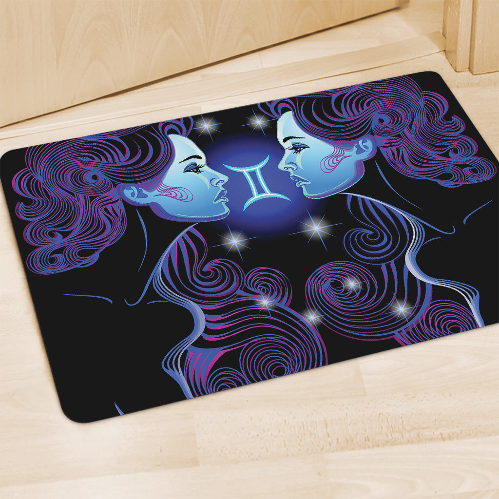Dark Gemini Zodiac Sign Print Polyester Doormat