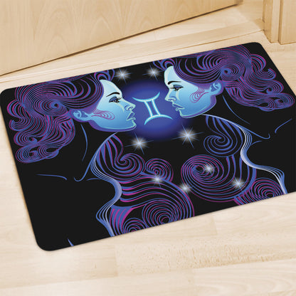 Dark Gemini Zodiac Sign Print Polyester Doormat