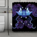 Dark Gemini Zodiac Sign Print Polyester Shower Curtain