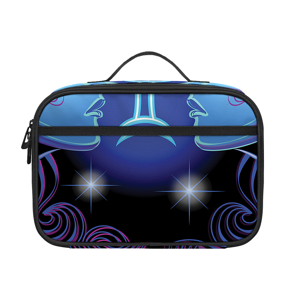 Dark Gemini Zodiac Sign Print Portable Lunch Bag