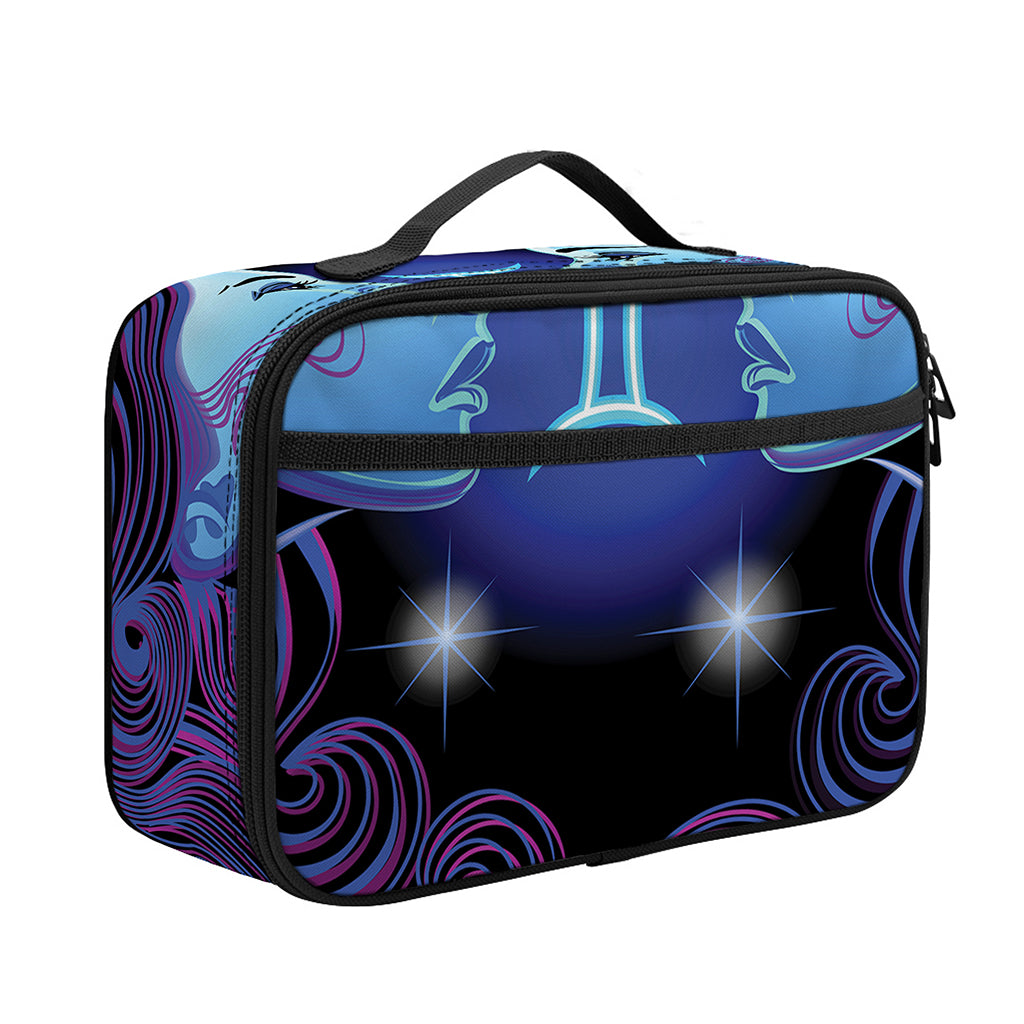 Dark Gemini Zodiac Sign Print Portable Lunch Bag
