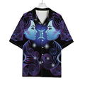 Dark Gemini Zodiac Sign Print Rayon Hawaiian Shirt