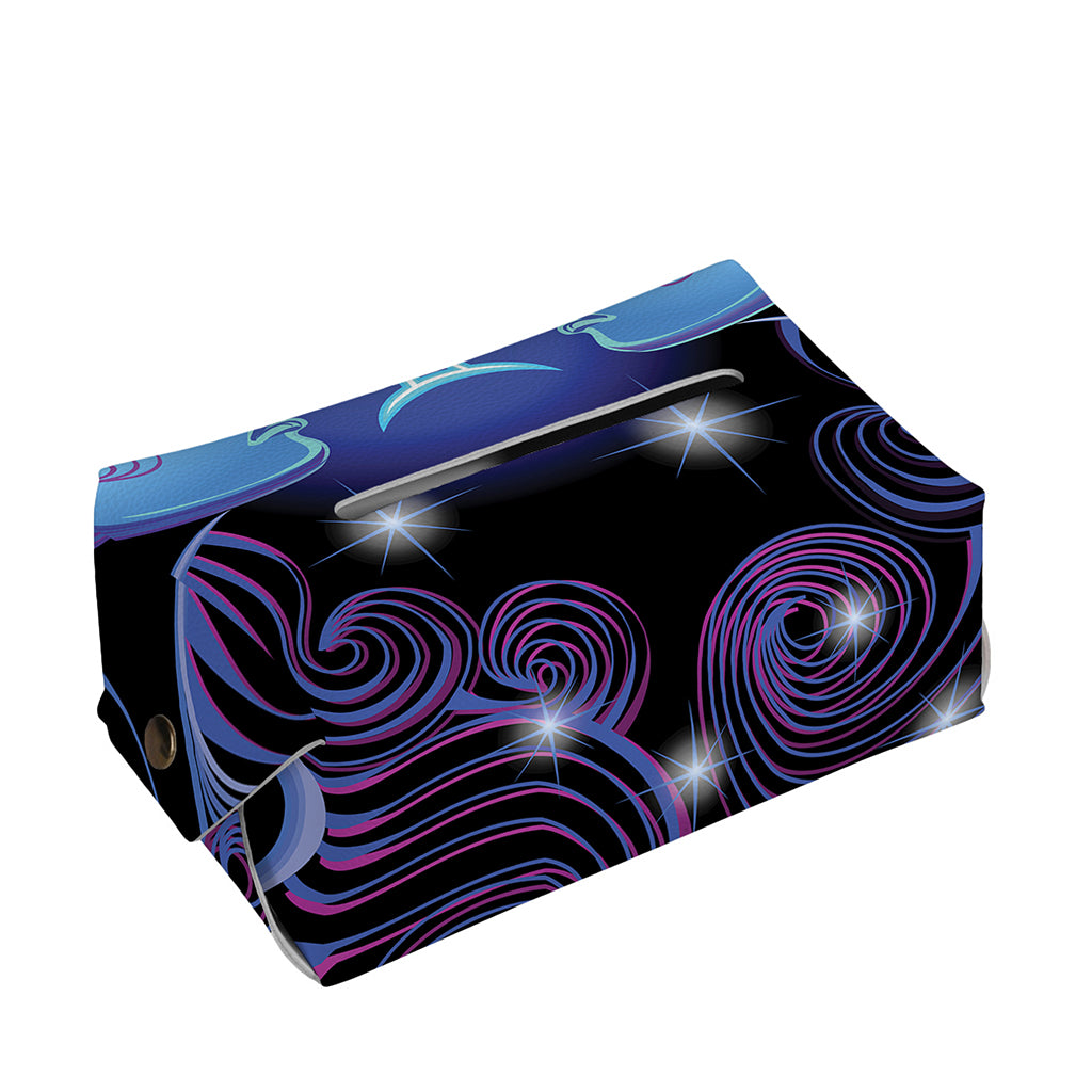 Dark Gemini Zodiac Sign Print Rectangle Tissue Box Cover