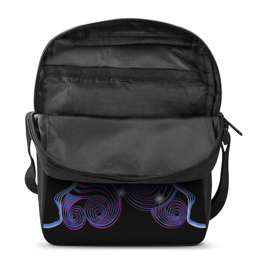 Dark Gemini Zodiac Sign Print Rectangular Crossbody Bag