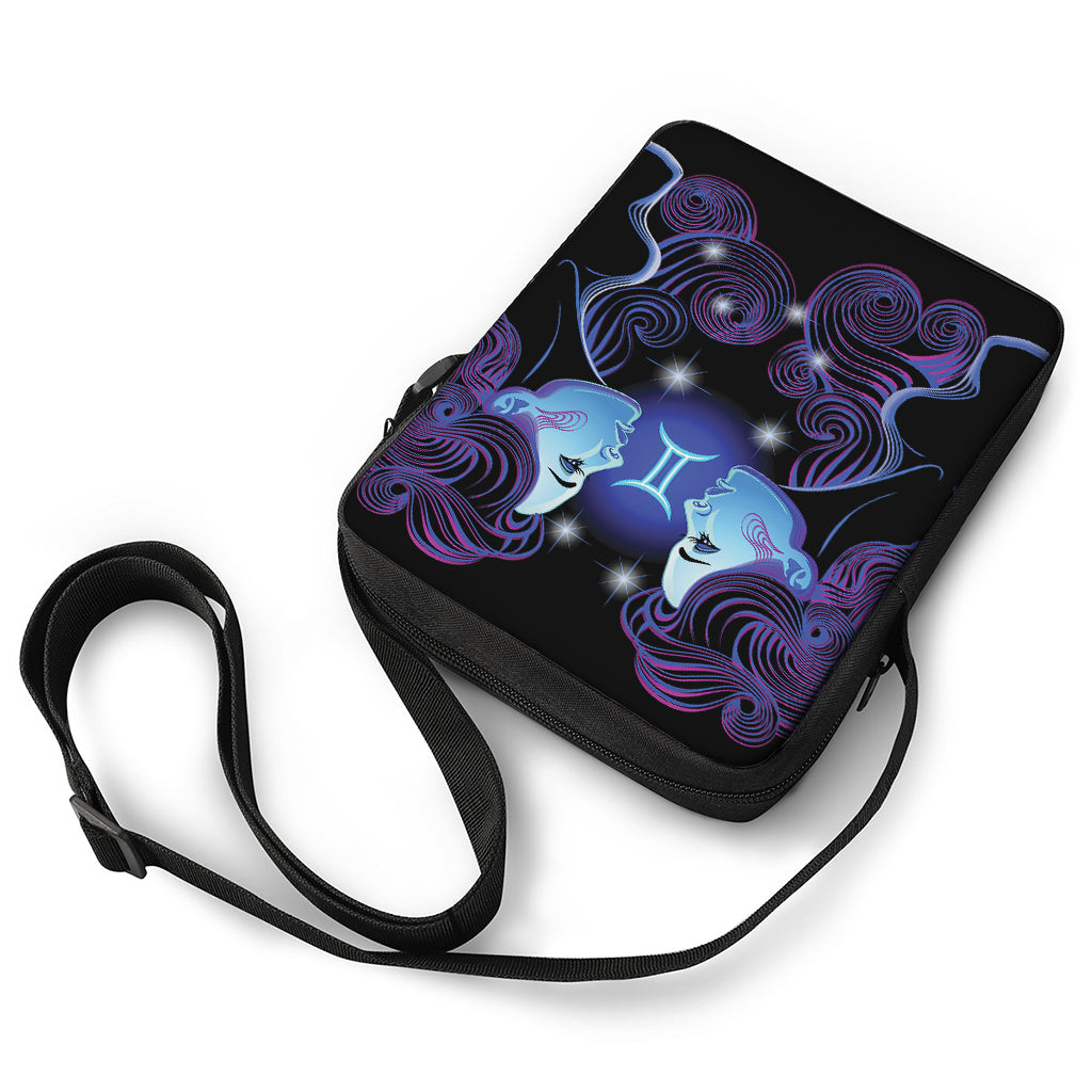 Dark Gemini Zodiac Sign Print Rectangular Crossbody Bag
