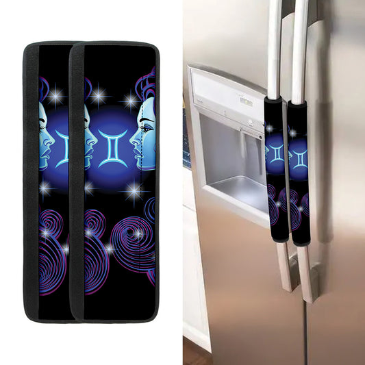 Dark Gemini Zodiac Sign Print Refrigerator Handle Covers