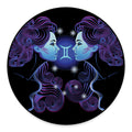 Dark Gemini Zodiac Sign Print Round Floor Mat