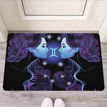 Dark Gemini Zodiac Sign Print Rubber Doormat