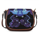 Dark Gemini Zodiac Sign Print Saddle Bag