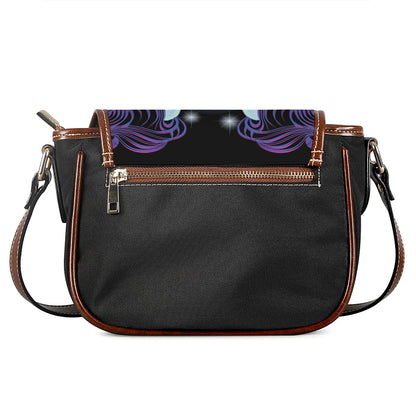 Dark Gemini Zodiac Sign Print Saddle Bag