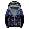Dark Gemini Zodiac Sign Print Sherpa Lined Zip Up Hoodie