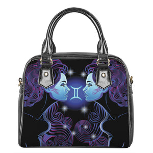 Dark Gemini Zodiac Sign Print Shoulder Handbag