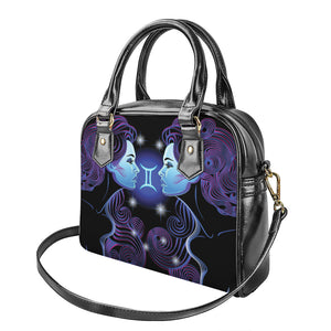 Dark Gemini Zodiac Sign Print Shoulder Handbag