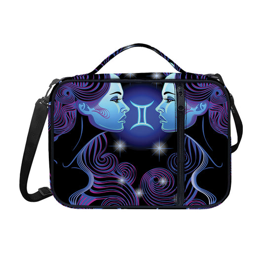 Dark Gemini Zodiac Sign Print Shoulder Strap Bible Bag