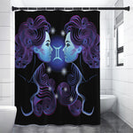 Dark Gemini Zodiac Sign Print Shower Curtain