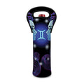 Dark Gemini Zodiac Sign Print Single Neoprene Wine Tote