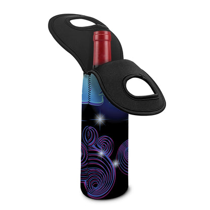 Dark Gemini Zodiac Sign Print Single Neoprene Wine Tote
