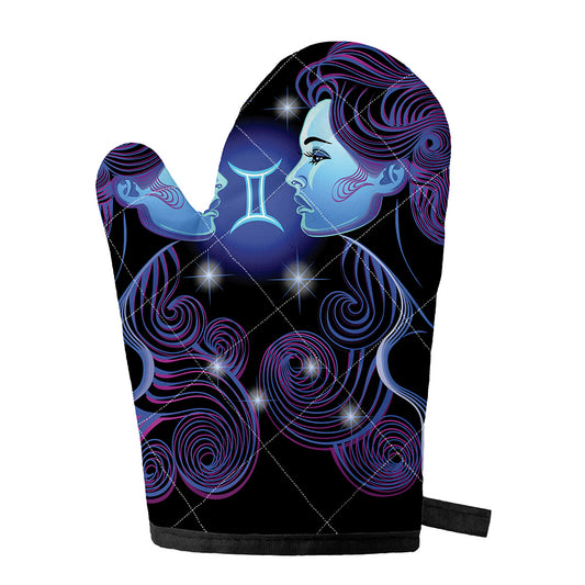 Dark Gemini Zodiac Sign Print Single Oven Mitt