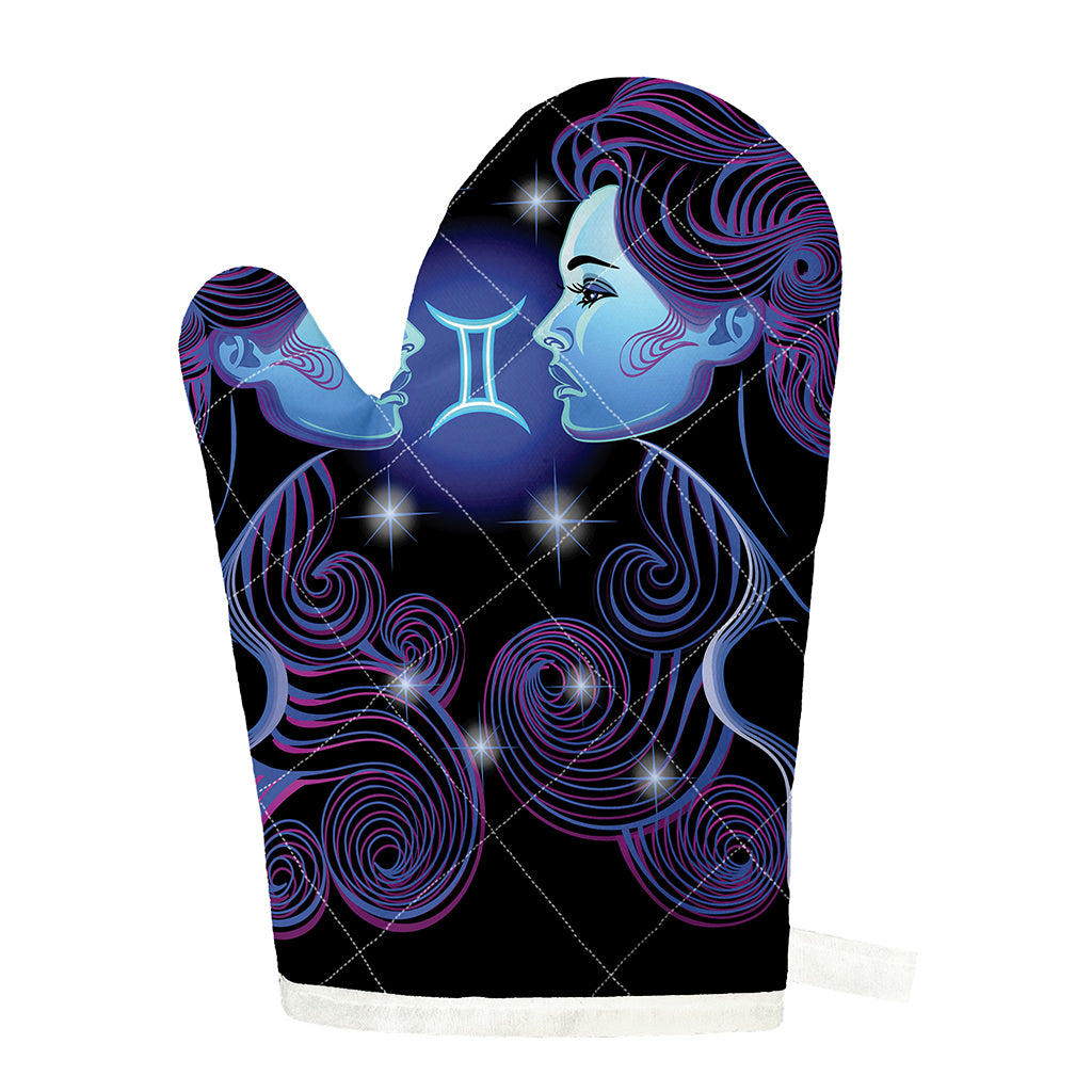 Dark Gemini Zodiac Sign Print Single Oven Mitt