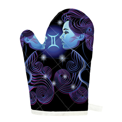Dark Gemini Zodiac Sign Print Single Oven Mitt