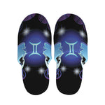 Dark Gemini Zodiac Sign Print Slippers