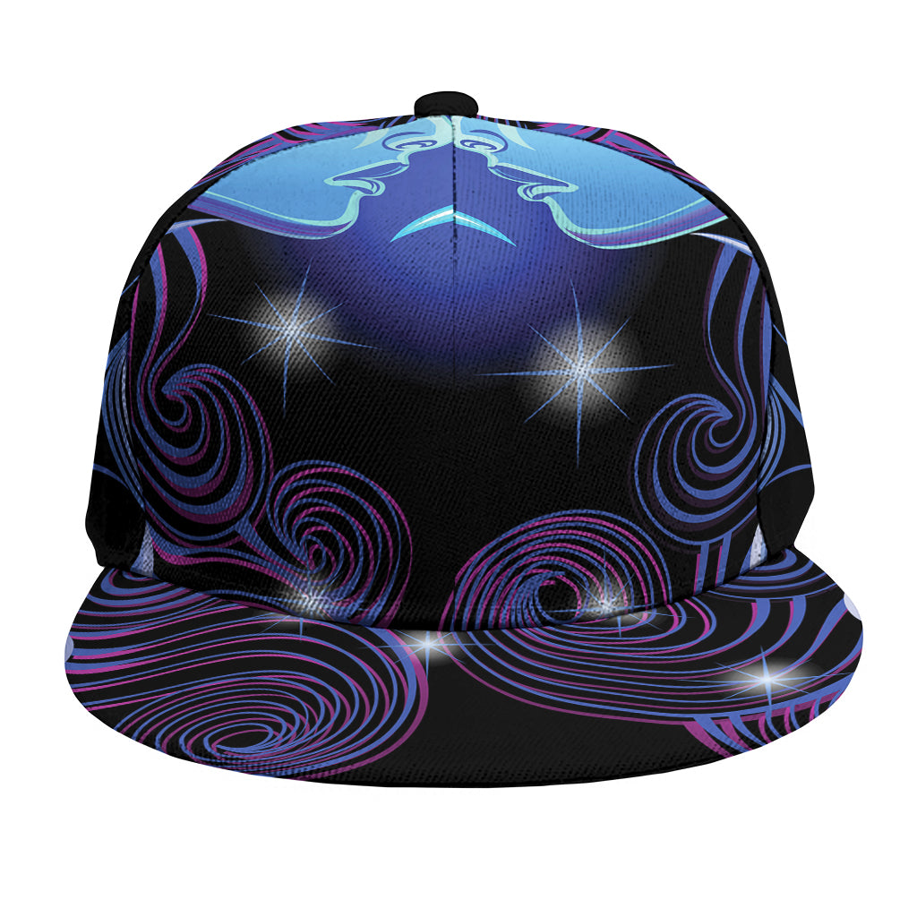 Dark Gemini Zodiac Sign Print Snapback Cap