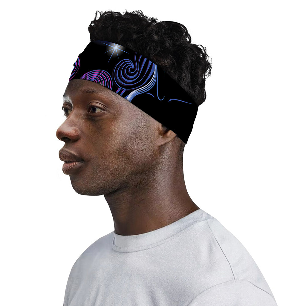 Dark Gemini Zodiac Sign Print Sports Headband