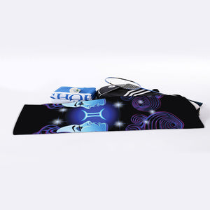 Dark Gemini Zodiac Sign Print Sports Towel