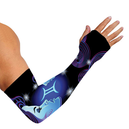 Dark Gemini Zodiac Sign Print Sun Protection Arm Sleeves