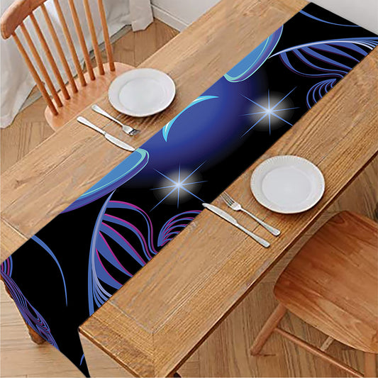 Dark Gemini Zodiac Sign Print Table Runner