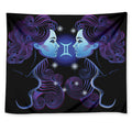 Dark Gemini Zodiac Sign Print Tapestry