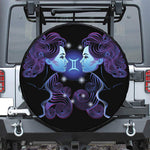 Dark Gemini Zodiac Sign Print Tire Cover