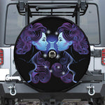 Dark Gemini Zodiac Sign Print Tire Cover With Camera Hole