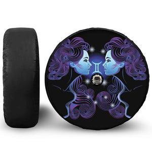 Dark Gemini Zodiac Sign Print Tire Cover With Camera Hole