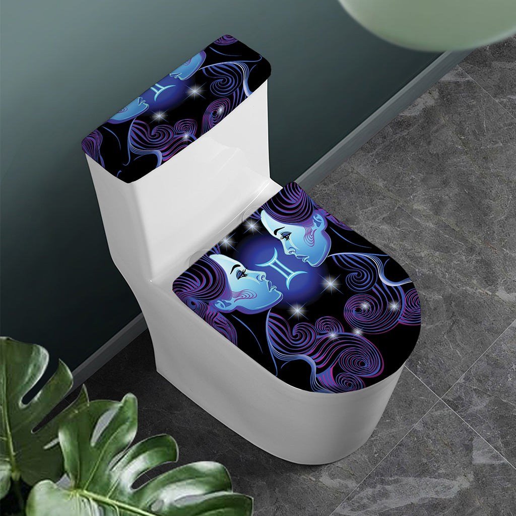 Dark Gemini Zodiac Sign Print Toilet Lid And Tank Cover Set
