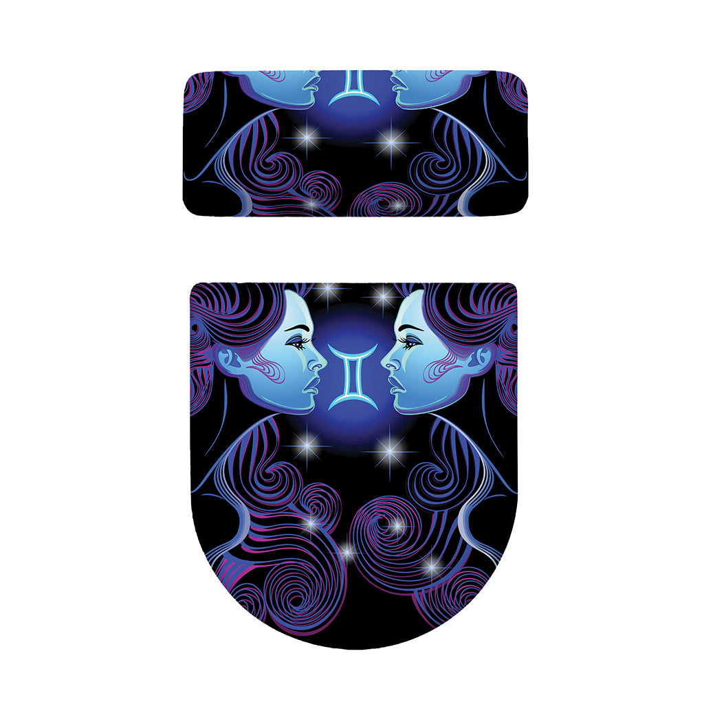 Dark Gemini Zodiac Sign Print Toilet Lid And Tank Cover Set