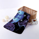 Dark Gemini Zodiac Sign Print Towel