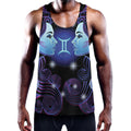 Dark Gemini Zodiac Sign Print Men's Workout Tank Top