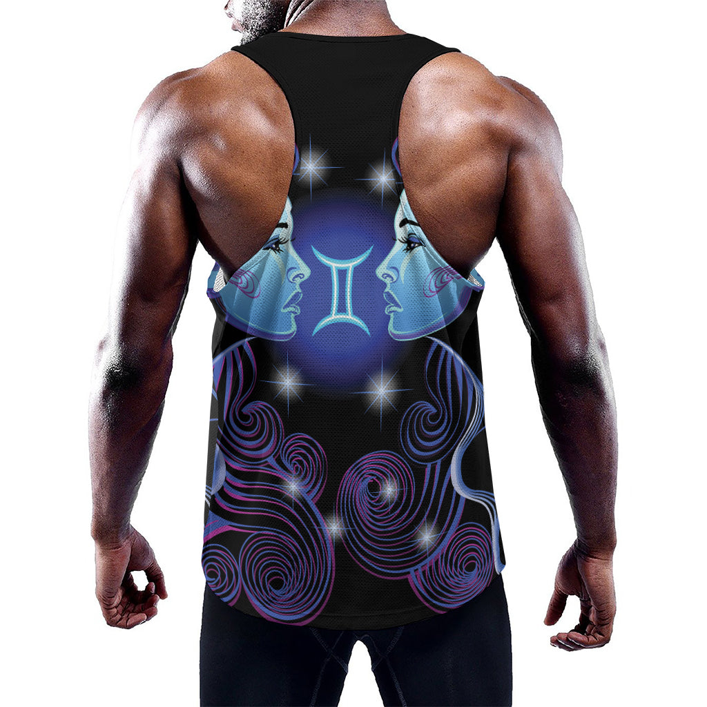 Dark Gemini Zodiac Sign Print Training Tank Top