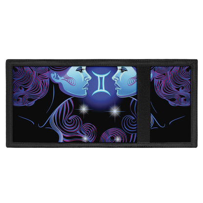 Dark Gemini Zodiac Sign Print Trifold Wallet