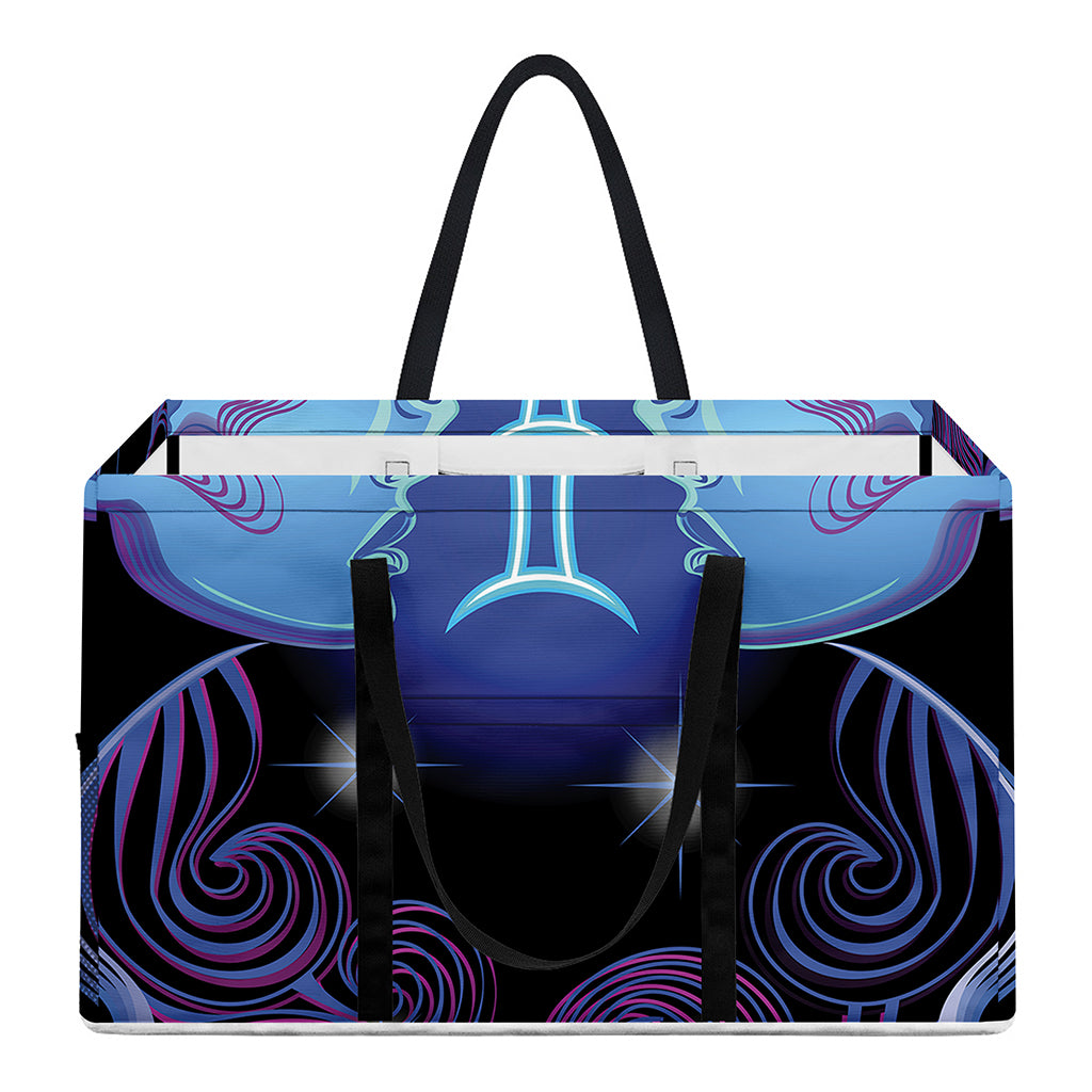 Dark Gemini Zodiac Sign Print Utility Tote Bag