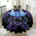 Dark Gemini Zodiac Sign Print Waterproof Round Tablecloth