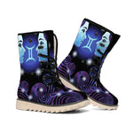 Dark Gemini Zodiac Sign Print Winter Boots