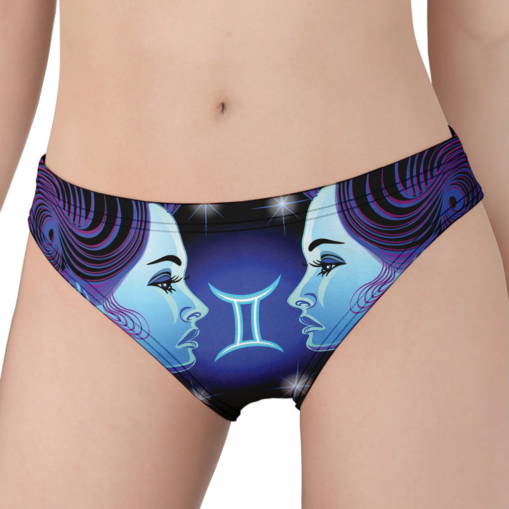 Dark Gemini Zodiac Sign Print Women's Panties