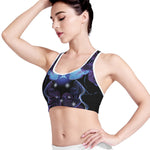 Dark Gemini Zodiac Sign Print Women's Sports Bra