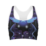 Dark Gemini Zodiac Sign Print Women's Sports Bra