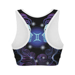 Dark Gemini Zodiac Sign Print Women's Sports Bra