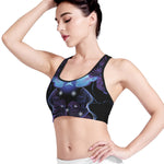 Dark Gemini Zodiac Sign Print Women's Sports Bra