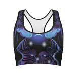 Dark Gemini Zodiac Sign Print Women's Sports Bra