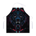 Dark Geometric Wolf Print Adjustable Apron
